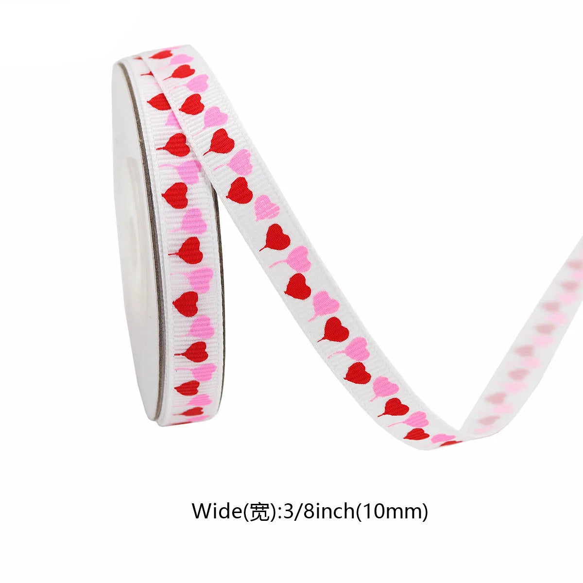 5Yards Red Love Printed Ribbon Wedding Tanabata Gift Wrap Rope Valentine's Day Red Jacquard Ribbon DIY Handmade Ribbon