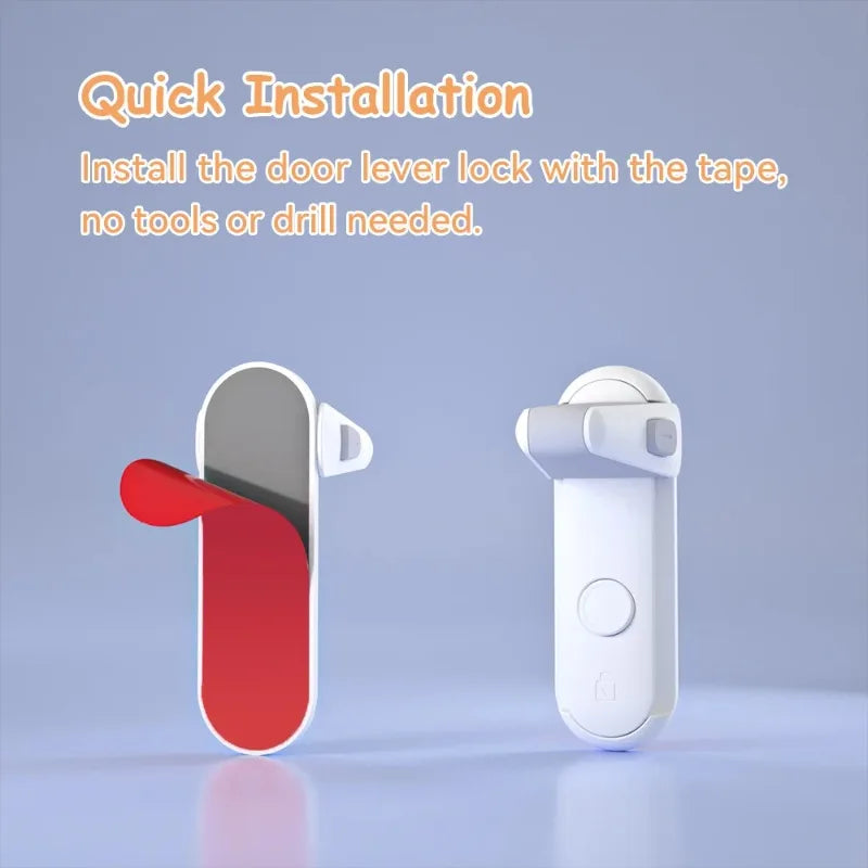 Baby Proofing Door Handle Lock, Childproof Door Knob Lock, Easy to Install & Use Door Lever Lock for Home Safety