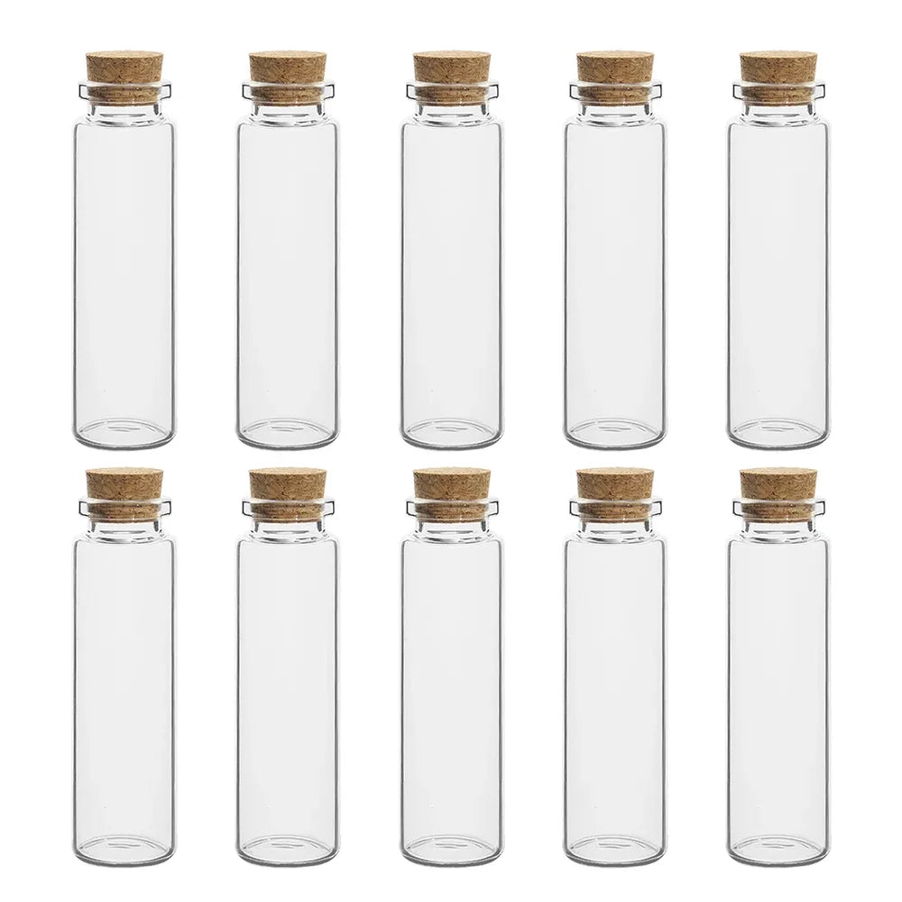 10PCS 5ML-20ML Small Glass Bottles with Cork Stoppers Mini Glass DIY Decoration  Vials Cork Message Glass Vial Wishing Bottles