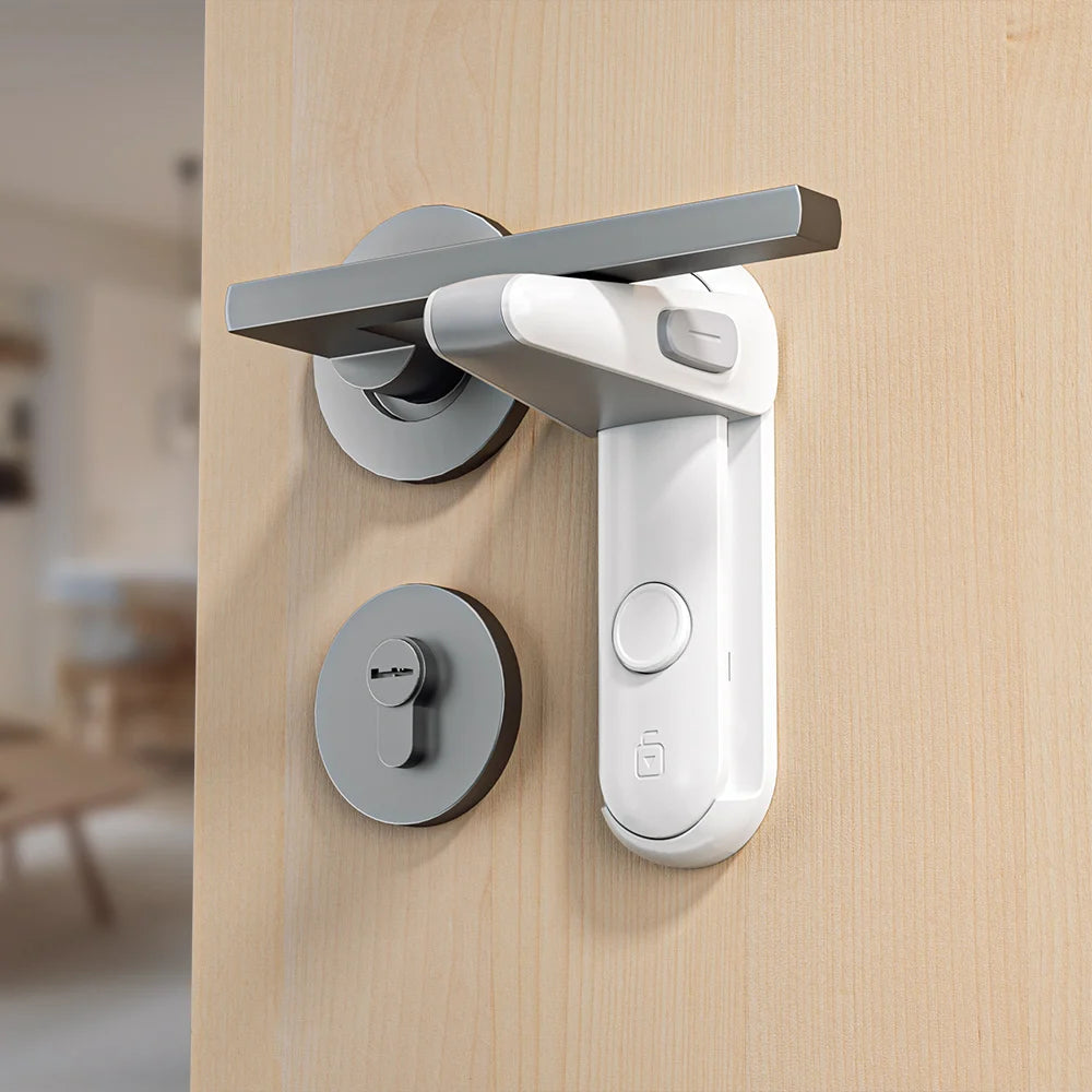 Baby Proofing Door Handle Lock, Childproof Door Knob Lock, Easy to Install & Use Door Lever Lock for Home Safety