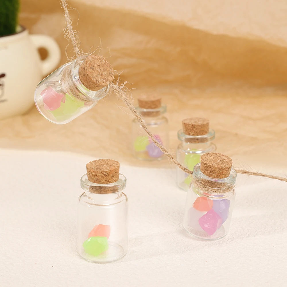10PCS 5ML-20ML Small Glass Bottles with Cork Stoppers Mini Glass DIY Decoration  Vials Cork Message Glass Vial Wishing Bottles