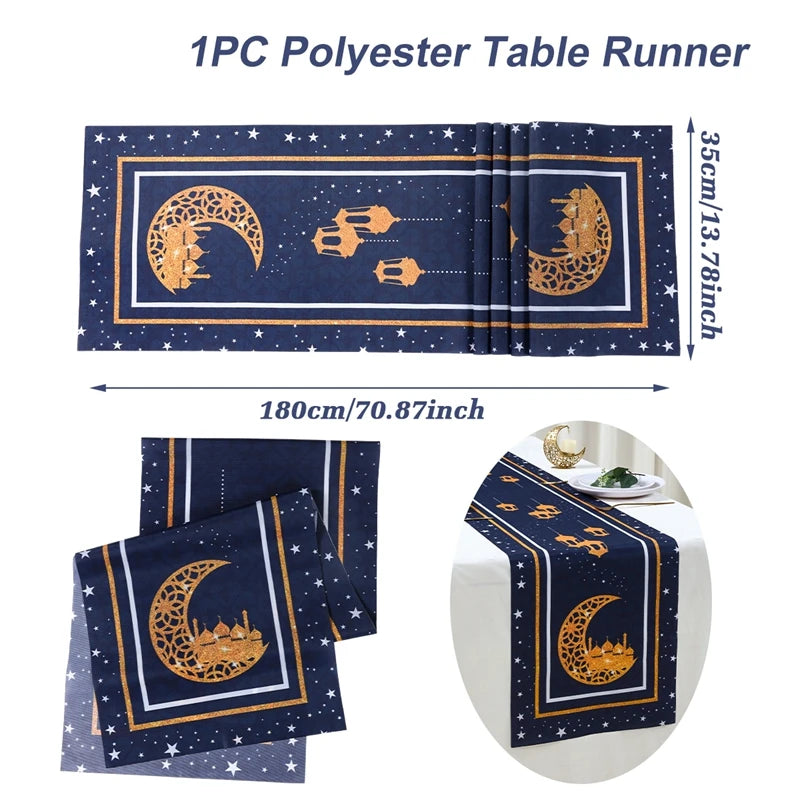 Ramadan Decoration Table Runner EID Mubarak Decor 2025 For Home Tablecloth Ramadan Kareem Islamic Muslim Party Eid Al Adha Gifts