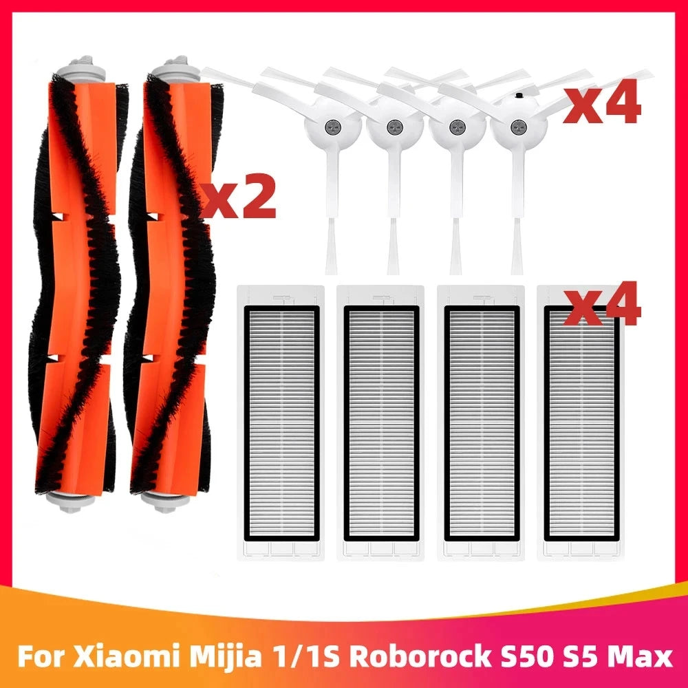Hepa Filter For Xiaomi Mi Robot Vacuum Cleaner 1st gen / 2 / 1S, SDJQR01RR SDJQR02RR SDJQR03RR Roborock E4 E5 S4 Max Main Brush