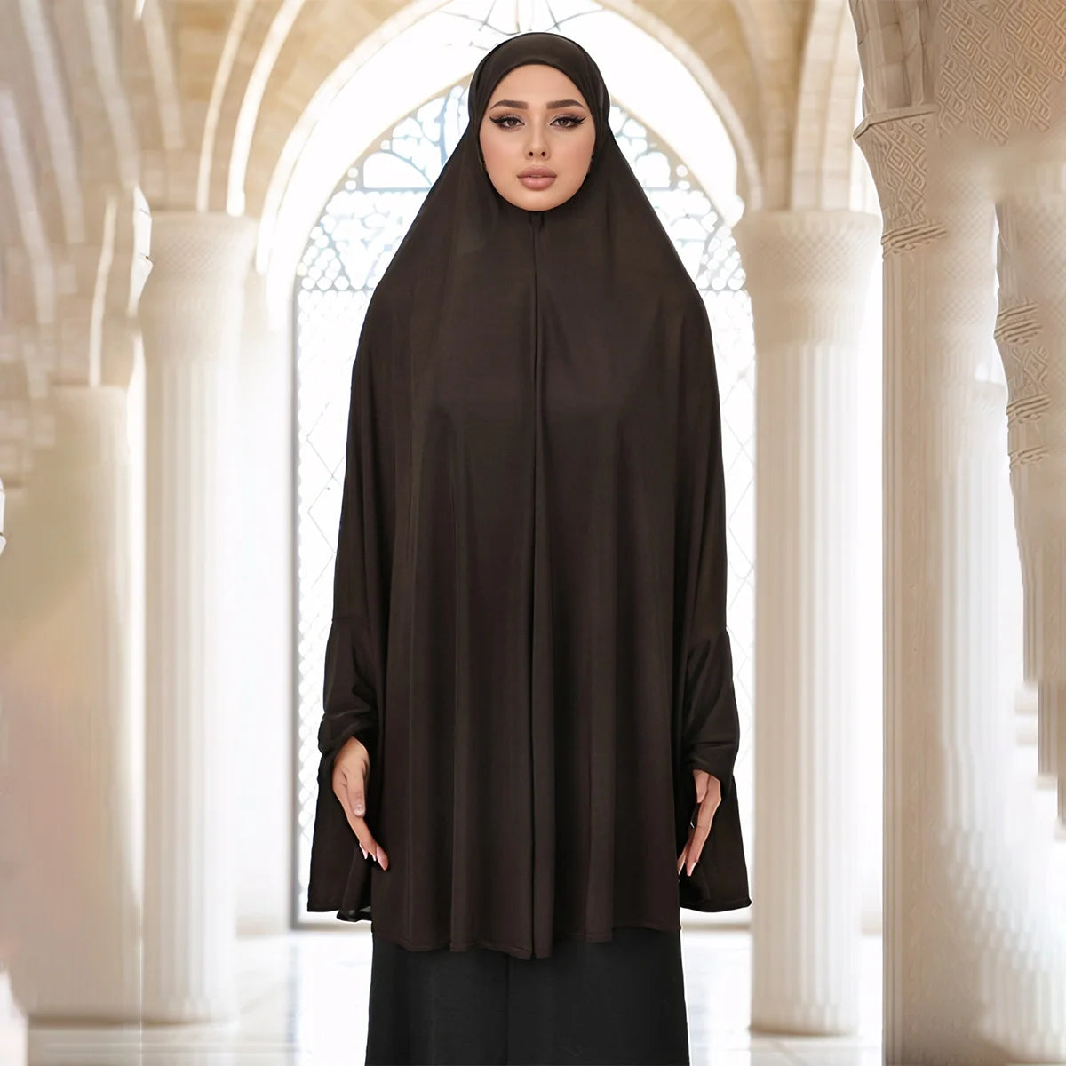 Ramdan Eid New Hemp Fashion Muslim Hijab Scarf Khimar Muslim Long Hijab Headcarf Women Jubha Islamic Musulman Prayer Garment