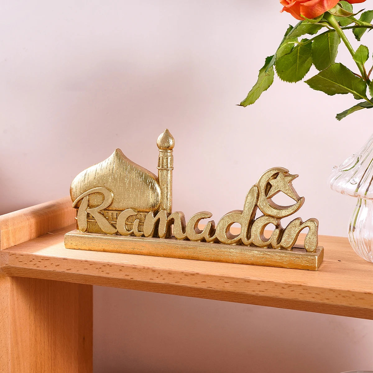1PC, resin-made antique gold and silver ramadan decorative item, suitable for gift-giving during Ramadan and Eid al-Adha