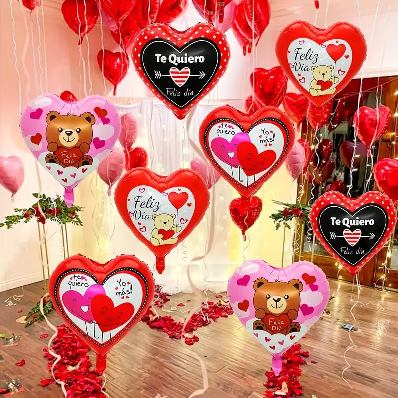 10pcs 18 inch Spanish I Love You Printed Love Balloon Valentine's Day Birthday Wedding Engagement Anniversary Party Decoration