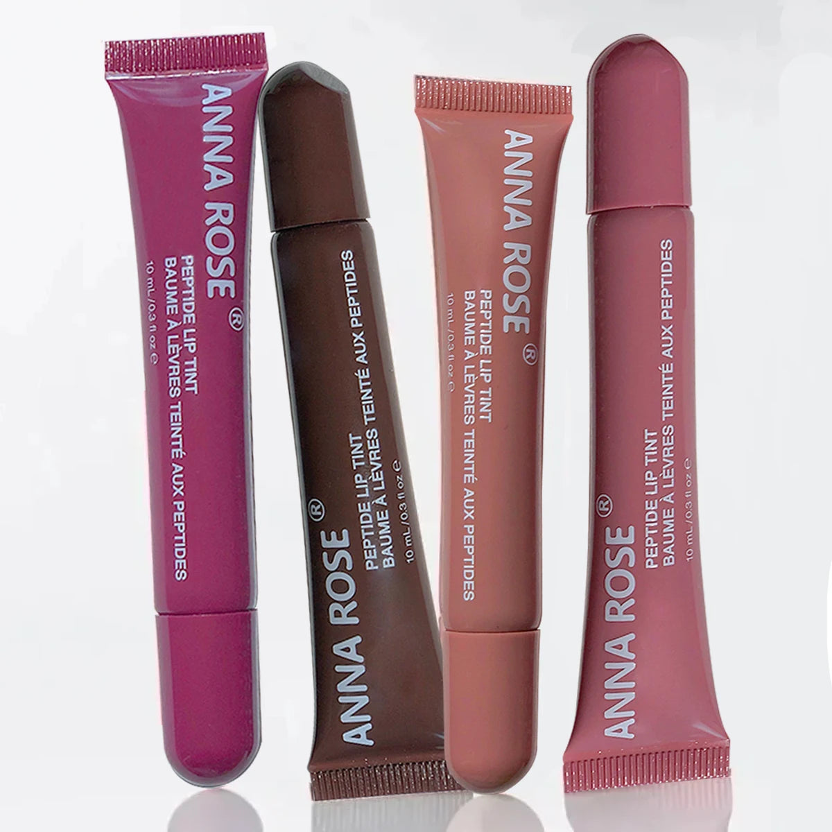 4  color Lip Balm Set - Long-lasting Moisturizing Liquid Gel, Coffee Raspberry Lip Care Essence, Valentine's Day gift