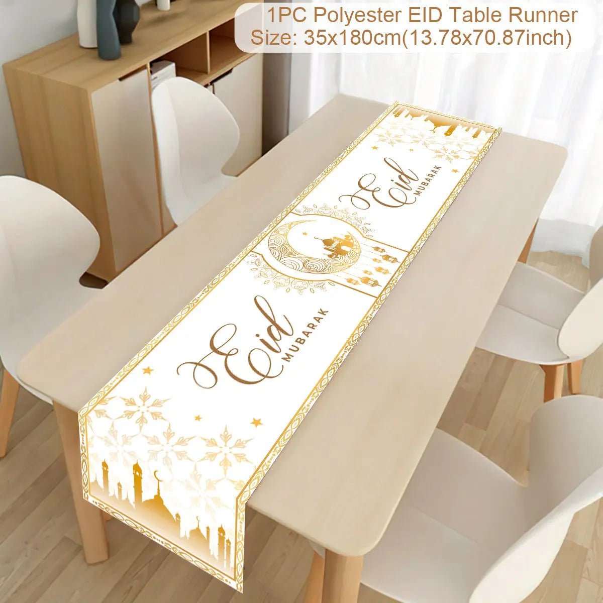 Ramadan Kareem Polyester Table Runner Ramadan Decoration For Home 2025 Islamic Muslim Party Supplies Gift EID Mubarak Al Adha