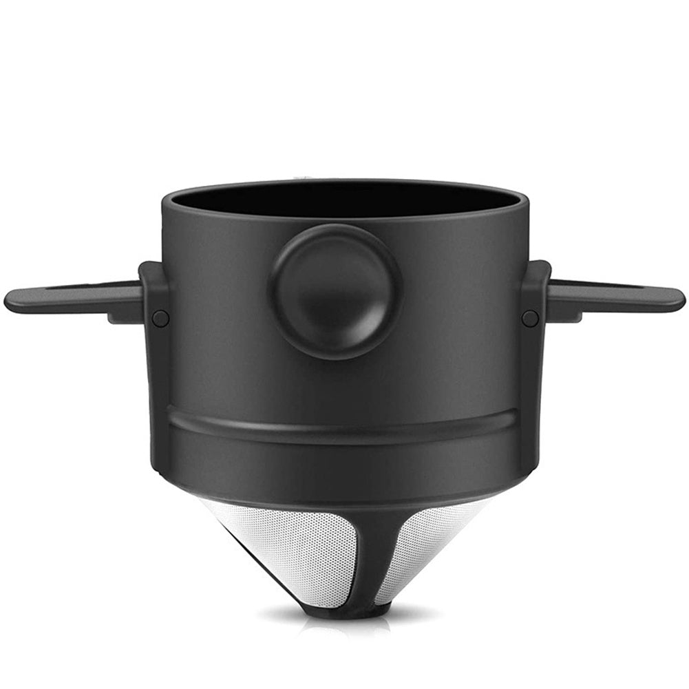 Pour Over Coffee Filter Folding Portable Reusable Stainless Steel Drip Coffee Tea Holder Infuser Coffee Dripper Black