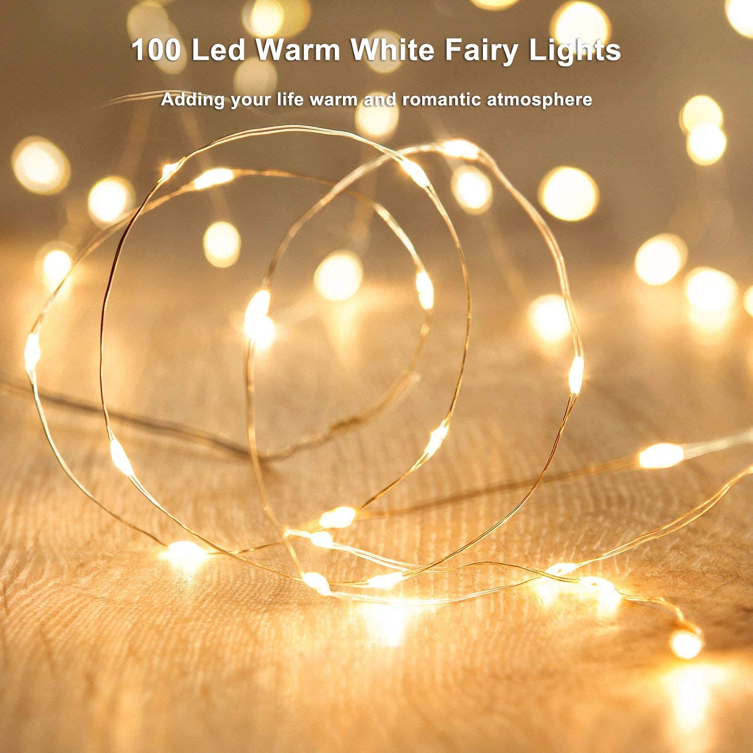 LED Fairy Lights Battery Box Copper Wire String 78.74/196.85/393.7inch Holiday Outdoor Lighting Christmas Tree Wedding Party Decorations