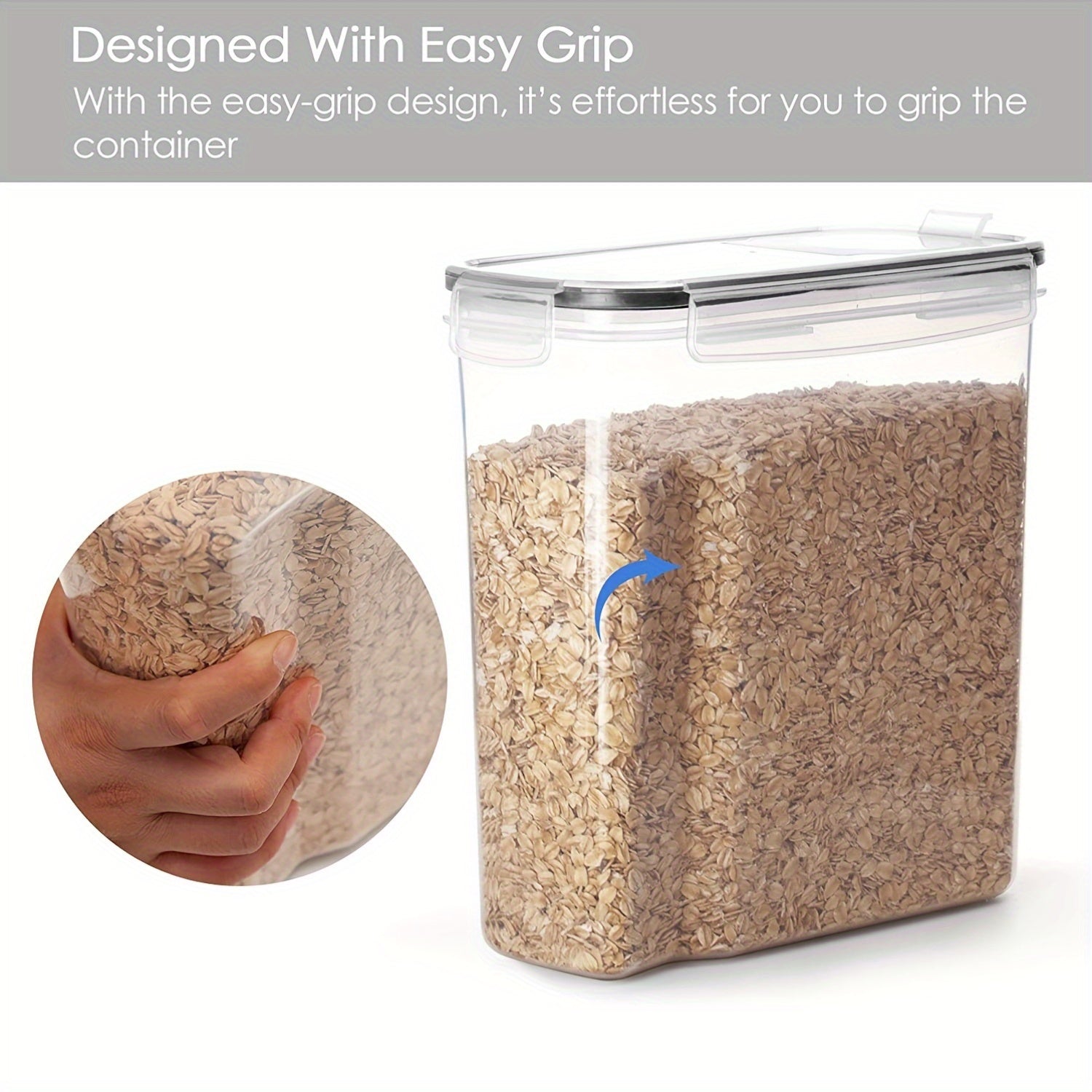 2/4 Pack Cereal Storage Containers | Plastic Airtight Food Storage Containers 2.5L/88 Oz for Cereal, Snacks And Sugar, Black, Multipurpose Use, Dishwasher Safe, Latch Closure