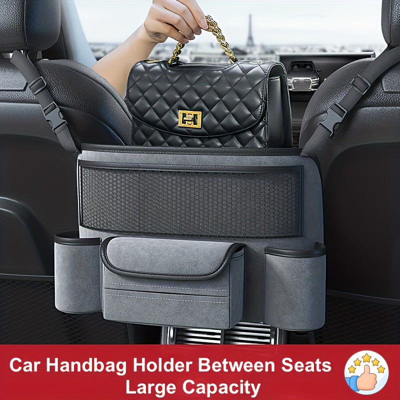 Large Capacity Handbag Holder for Cars, Designed to Fit Between Seats, Perfect for Storing Documents And Phones, And Serves As an Organizer for Automotive Consoles