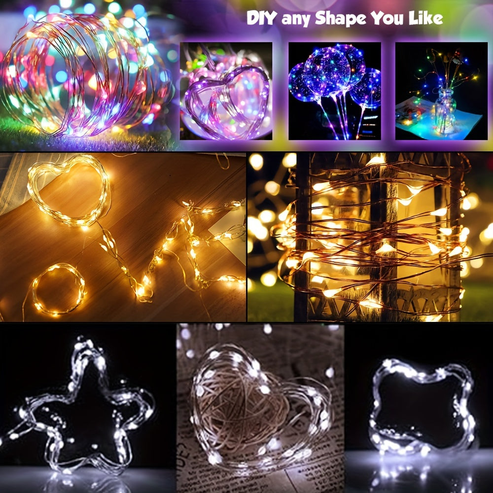 LED Fairy Lights Battery Box Copper Wire String 78.74/196.85/393.7inch Holiday Outdoor Lighting Christmas Tree Wedding Party Decorations